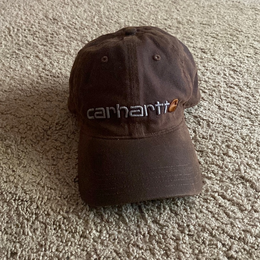 Carhartt fitted canvas cap that has been waxed